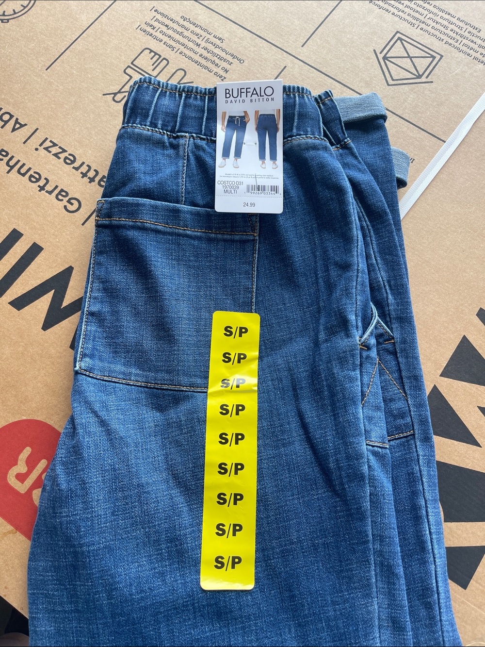 Buffalo David Bitton Men’s Blue Relaxed Elastic-Waist Jeans